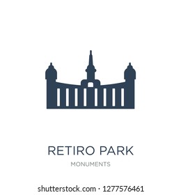 retiro park icon vector on white background, retiro park trendy filled icons from Monuments collection, retiro park vector illustration