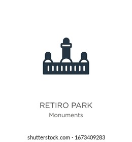 Retiro park icon vector. Trendy flat retiro park icon from monuments collection isolated on white background. Vector illustration can be used for web and mobile graphic design, logo, eps10