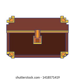 Retor videogame chest pixelated cartoon vector illustration graphic design