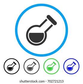 Retort rounded icon. Vector illustration style is a flat iconic symbol inside a circle, black, gray, blue, green versions. Designed for web and software interfaces.