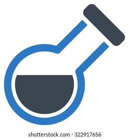 Retort vector icon. Style is bicolor flat symbol, smooth blue colors, rounded angles, white background.