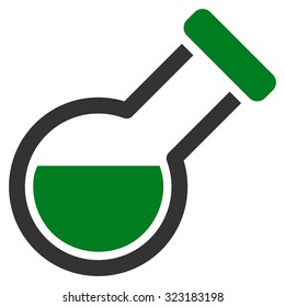 Retort vector icon. Style is bicolor flat symbol, green and gray colors, rounded angles, white background.