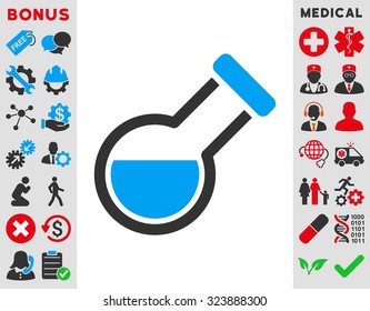 Retort vector icon. Style is bicolor flat symbol, blue and gray colors, rounded angles, white background.