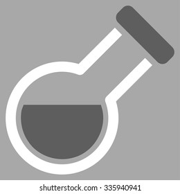 Retort vector icon. Style is bicolor flat symbol, dark gray and white colors, rounded angles, silver background.