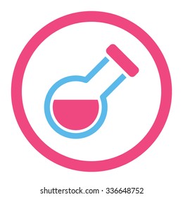 Retort vector icon. Style is bicolor flat rounded symbol, pink and blue colors, rounded angles, white background.