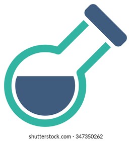 Retort vector icon. Style is bicolor flat symbol, cobalt and cyan colors, rounded angles, white background.