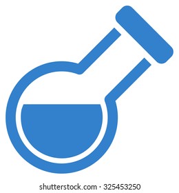 Retort vector icon. Style is flat symbol, cobalt color, rounded angles, white background.