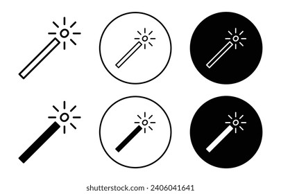 Bouton du bouton de baguette magique Retoucher, illustration, panneau de l'ensemble mince