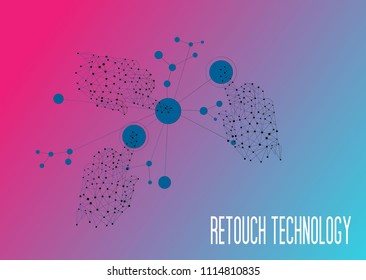 	
retouch technology, Innovations systems connecting people and robots devices. Future technologies in automatics cyborg systems and computers industry from awesome internet developments.