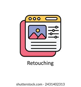Retuschieren vektorgefüllter Umriss Icon Design Illustration. Grafik Design Symbol auf weißem Hintergrund EPS 10 Datei