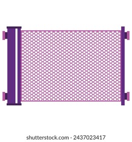 Retractable baby safety gate vector cartoon illustration isolated on a white background.