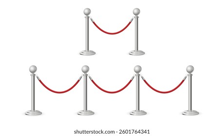 Retractable belt rack portable tape barrier red carpet with red ropes on silver stanchions