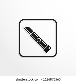 Retractable clerical knife. Vector icon.