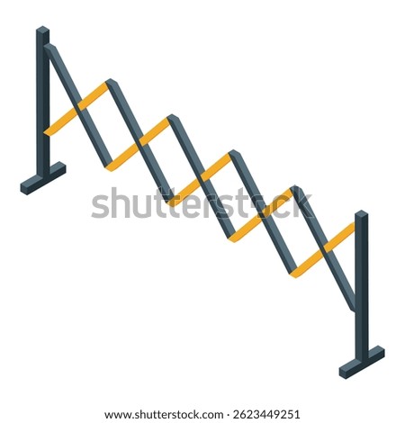 Retractable fence barrier limiting access, separating and dividing people standing in line in a queue