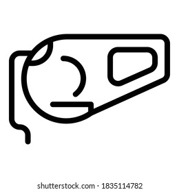Icono de correa de gancho retráctil. Icono de vector de correa de gancho retráctil de contorno para diseño web aislado en fondo blanco