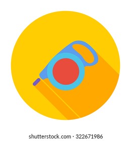 Retractable lead icon. Flat vector related icon with long shadow for web and mobile applications. It can be used as - logo, pictogram, icon, infographic element. Vector Illustration.