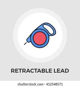 Retractable lead icon vector. Flat icon isolated on the white background. Editable EPS file. Vector illustration.