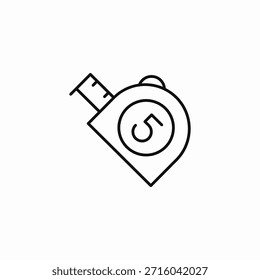 retractable measuring tape five icon sign vector