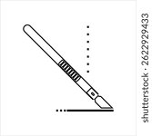 Retractable Razor Paper Cutter Knife Icon Vector Art Illustration