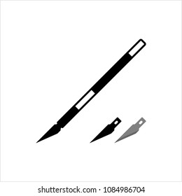 Retractable Razor Paper Cutter Knife Icon Vector Art Illustration