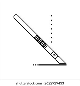 Retractable Razor Paper Cutter Knife Icon Vector Art Illustration