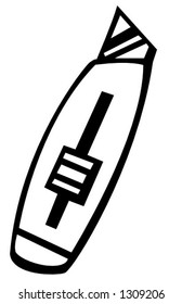 retractable utility knife illustration in black and white