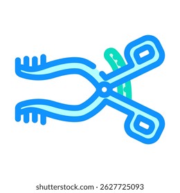 Vector del icono del color del cirujano del retractor. signo del cirujano del retractor