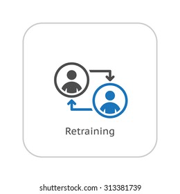 Retraining Icon. Business Concept. Flat Design. Isolated Illustration.