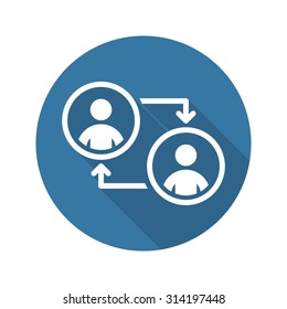 Retraining Icon. Business Concept. Flat Design. Isolated Illustration. Long Shadow.