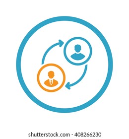 Retraining Icon. Business Concept. Flat Design Long Shadow