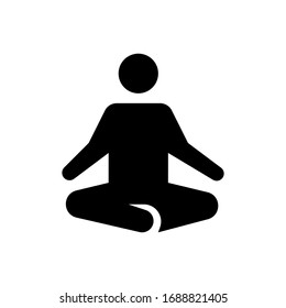 Retreat Meditation Icon. Flat Vector Graphic In White Background.