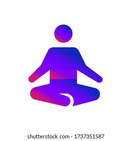 Retreat Meditation icon. Flat vector graphic in White background.