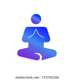 Retreat Meditation icon. Flat vector graphic in White background.
