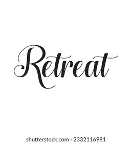 Retreat Text Phrase Cursive Calligraphy Typeface