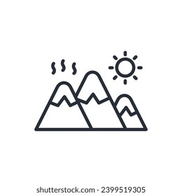 retreating glacier icon. vector.Editable stroke.linear style sign for use web design,logo.Symbol illustration.