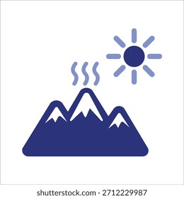 Iconos de glaciares en retirada. Ilustración de Vector de color simple