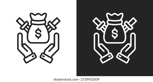 Icono de Retribución en Estilo de Línea en Blanco y Negro