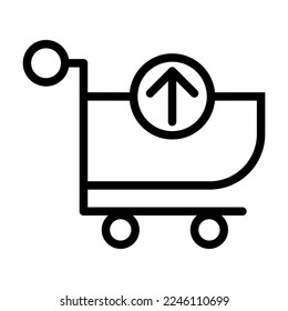 Retrieve to cart icon line isolated on white background. Black flat thin icon on modern outline style. Linear symbol and editable stroke. Simple and pixel perfect stroke vector illustration