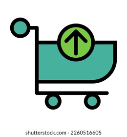 Retrieve to cart icon line isolated on white background. Black flat thin icon on modern outline style. Linear symbol and editable stroke. Simple and pixel perfect stroke vector illustration