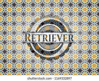 Retriever arabesque style badge. arabic decoration.