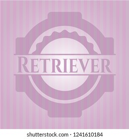 Retriever badge with pink background