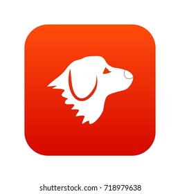 Retriever dog icon digital red for any design isolated on white vector illustration