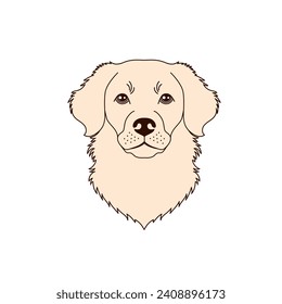 Retriever dog icon in linear flat style on white background.