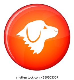 Retriever dog icon in red circle isolated on white background vector illustration