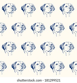 Retriever dog seamless pattern
