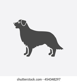 Retriever icon black simple style. Singe dog icon from the dog breads set - stock vector
