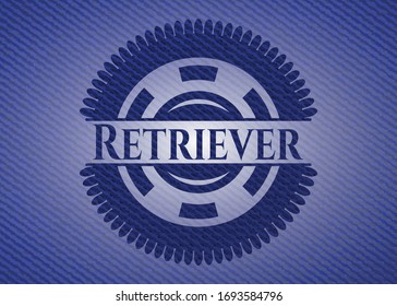 Retriever jean or denim emblem or badge background. Vector Illustration. Detailed.