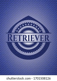 Retriever jean or denim emblem or badge background. Vector Illustration. Detailed.