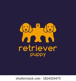 Retriever logo, dog logo, animal design, cute puppy concept, retriever puppy logo, lovely dog design