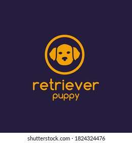 Retriever logo, dog logo, animal design, cute puppy concept, retriever puppy logo, lovely dog design